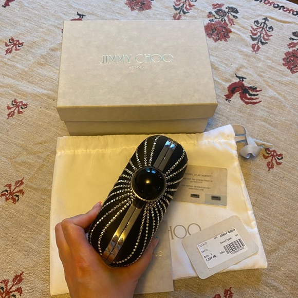 Cloyd Satin Sunburst Jimmy Choo Clutch - Picture 6 of 6